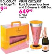 Veuve Clicquot Rose Scream Your Love And 2 Glasses In Gift Box-750ml