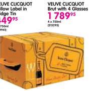 Veuve Clicquot Brut With 4 Glasses-4x750ml