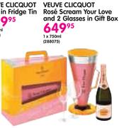 Veuve Clicquot Rose Scream Your Love And 2 Glasses In Gift Box-1x750ml