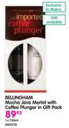 Bellingham Mocha Java Merlot With Coffee Plunger In Gift Pack-750ml