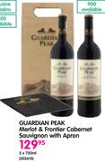 Guardian Peak Merlot & Frontier Cabernet Sauvignon With Apron-2x750ml
