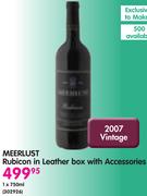 Meerlust Rubicon In Leather Box With Accessories-750ml