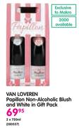 Van Loveren Papillon Non-Alcoholic Blush And White In Gift Pack-2x750ml