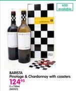 Barista Pinotage & Chardonnay With Coasters-2x750ml