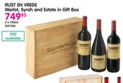 Rust En Vrede Merlot,Syrah And Estate In Gift Box-3x750ml