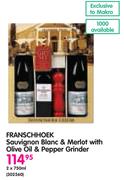 Franschhoek Sauvignon Blanc & Merlot With Olive Oil & Pepper Grinder-2x750ml