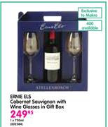 Ernie Els Cabernet Sauvignon With Wine Glasses In Gift Box-750ml