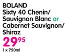 Boland Sixty 40 Chenin/Sauvignon Blanc Or Cabernet Sauvignon Shiraz-750ml