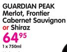 Guardian Peak Merlot, Frontier Cabernet Sauvignon Or Shiraz-750ml