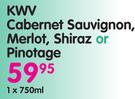 KWV Cabernet Sauvignon, Merlot, Shiraz Or Pinotage-750ml