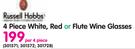 Russell Hobbs 4 Piece White, Red Or Flute Wine Glasses-Per 4 Piece