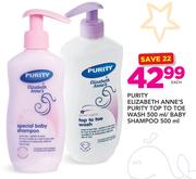Purity Elzabeth Anne's Purity Top To Toe Wash 500ml/Baby Shampoo 500ml-Each