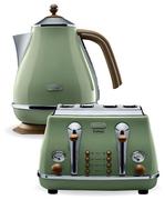 Delonghi Icona Olive Kettle & Toaster-For Both