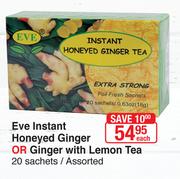 Eve Instant Honeyed Ginger Or Ginger With Lemon Tea Assorted-20 Sachets Each