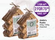 Alette's Rusks Assorted-2 x 450g/500g