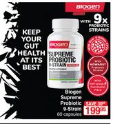 Biogen Supreme Probiotic 9 Strain 60 Capsules