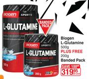Biogen L-Glutamine-500g Plus Free 200g Banded Pack-Per Pack