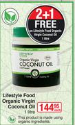 Lifestyle Food Organic Virgin Coconut Oil-1Ltr Each