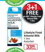 Lifestyle Food Almond Milk Assorted-1Ltr Each