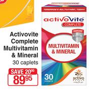 Activovite Complete Multivitamin & Mineral 30 Caplets
