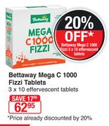 Bettaway Mega C 1000 Fizzi Tablets 3 x 10 Effervescent Tablets