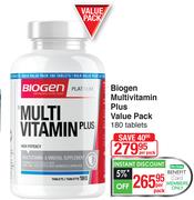 Biogen Multivitamin Plus Value Pack 180 Tablets-Per Pack