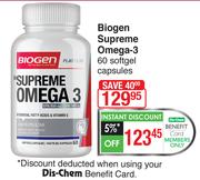 Biogen Supreme Omega-3 60 Softgel Capsules