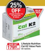 Lifestyle Nutrition Cal K2 Value Pack 90 Tablets-Per Pack