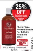 Phyto Force Herbal Formula For Arthritis Acid Free-100ml