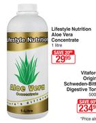 Lifestyle Nutrition Aloe Vera Concentrate-1Ltr