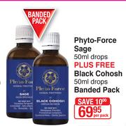 Phyto Force Sage Drops-50ml Plus Free Black Cohosh Drops-50ml Banded Pack-Per Pack