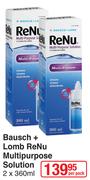 Bausch + Lomb ReNu Multipurpose Solution-2 x 360ml Per Pack