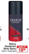 Status Deodorant Body Spray Assorted-130ml