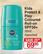 Nivea Sun Kids Protect & Play Coloured Roll On SPF50+ Assorted-50ml