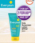 Everysun Kids Sunscreen Lotion SPF50+-2 x 50ml