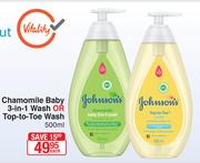 Johnson's Chamomile Baby 3 In 1 Wash Or Top To Toe Wash-500ml Each