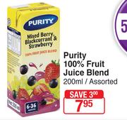 Purity 100% Fruit Juice Blend Assorted-200ml