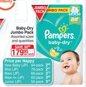Pampers Baby Dry Jumbo Pack Assorted Sizes & Quantities-Per Pack