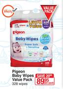 Pigeon Baby Wipes Value Pack 328 Wipes-Per Pack