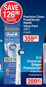 Oral-B Precision Clean Powerbrush Heads Value Pack 4 Pack