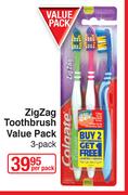 Colagte ZigZag Toothbrush Value Pack 3 Pack-Per Pack