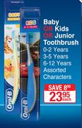 Oral-B Baby Or Kids Or Junior Toothbrush 0-2 Years,3-5 Years,6-12 Years Assorted Characters-Each