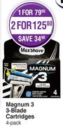 Max Shave Magnum 3 3 Blade Cartridges 4 Pack