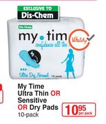 Dis-Chem My Time Ultra Thin Or Sensitive Or Dry Pads 10 Pack-Per Pack