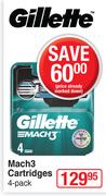 Gillette Mach3 Cartridges 4 Pack