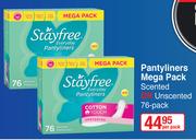 Stayfree Pantyliners Mega Pack Scented Or Unscented 76 Pack-Per Pack