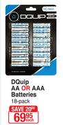 Dquip AA Or AAA Batteries 18 Pack-Each