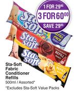 Sta Soft Fabric Conditioner Refills Assorted-3 x 500ml