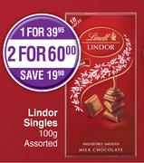 Lindor Singles Assorted-100g