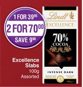 Lindt Excellence Slabs Assorted-100g